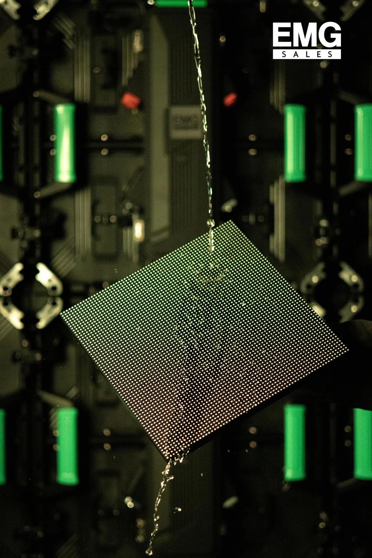 Close view of an LED panel module and its electronics