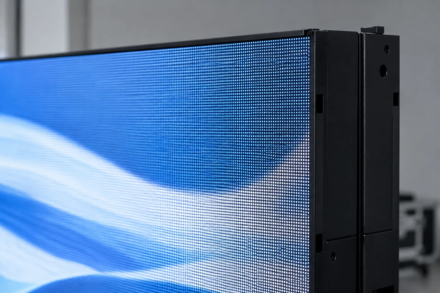Illustrative close view of a modular LED display.